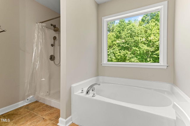 2555 Winding Creek Ln, Franklinton, NC 27525 - full bath with a bath, curtained shower, and tile patterned floors