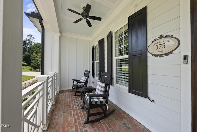 175 Stonecrest Way, Pittsboro, NC 27312 - porch with a ceiling fan