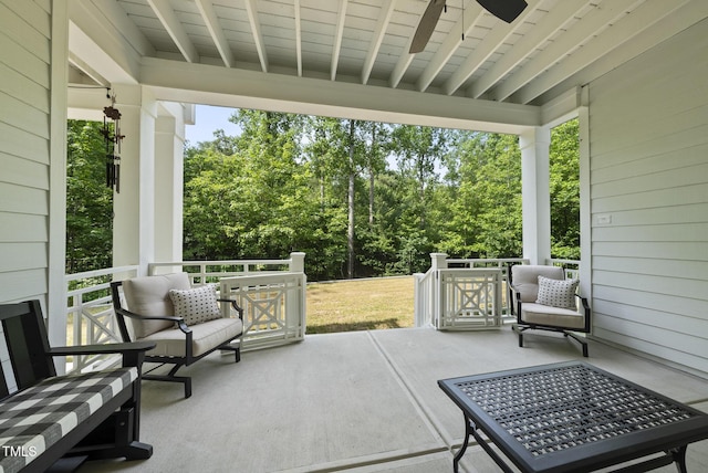 175 Stonecrest Way, Pittsboro, NC 27312 - view of patio featuring ceiling fan
