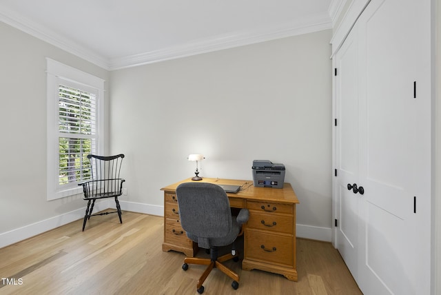 175 Stonecrest Way, Pittsboro, NC 27312 - office area featuring crown molding and light wood finished floors