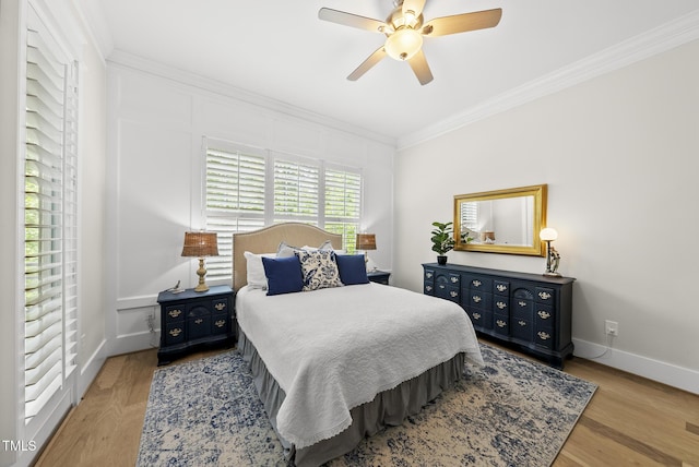 175 Stonecrest Way, Pittsboro, NC 27312 - bedroom featuring ornamental molding, wood finished floors, and ceiling fan