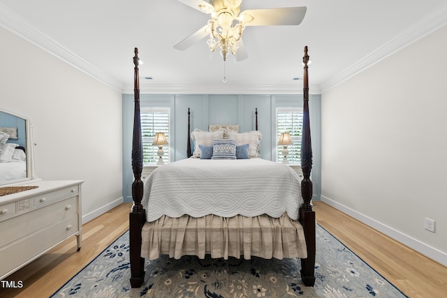 175 Stonecrest Way, Pittsboro, NC 27312 - bedroom featuring crown molding, light wood finished floors, and a ceiling fan