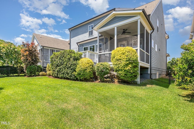 664 Old Dairy Dr, Wake Forest, NC 27587 - view of property exterior featuring ceiling fan and a sunroom