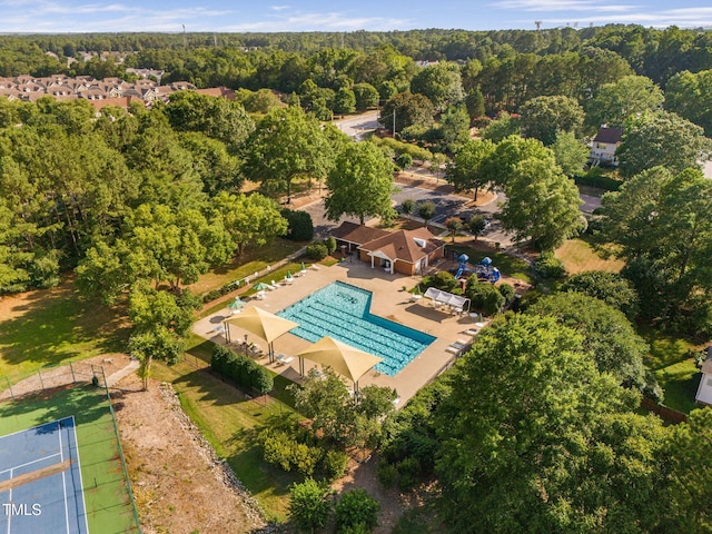 4316 Major Loring Way, Raleigh, NC 27616 - aerial view of a pool and a forest