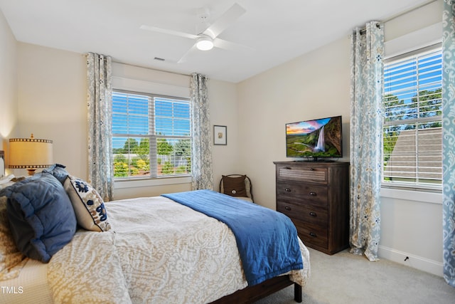 241 Teague St, Wake Forest, NC 27587 - bedroom with carpet floors, multiple windows, and ceiling fan