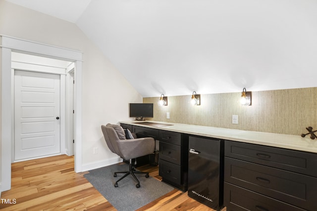 241 Teague St, Wake Forest, NC 27587 - office area featuring light wood-style floors and vaulted ceiling