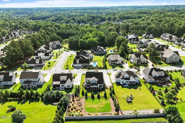 241 Teague St, Wake Forest, NC 27587 - aerial perspective of suburban area with a heavily wooded area