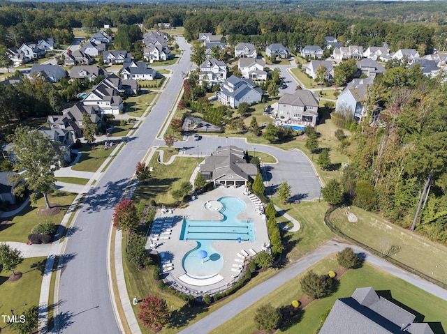 241 Teague St, Wake Forest, NC 27587 - aerial view of property and surrounding area with a pool area and nearby suburban area