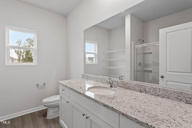 3837 Ava Dr, Bailey, NC 27807 - full bath featuring vanity, wood finished floors, and a stall shower