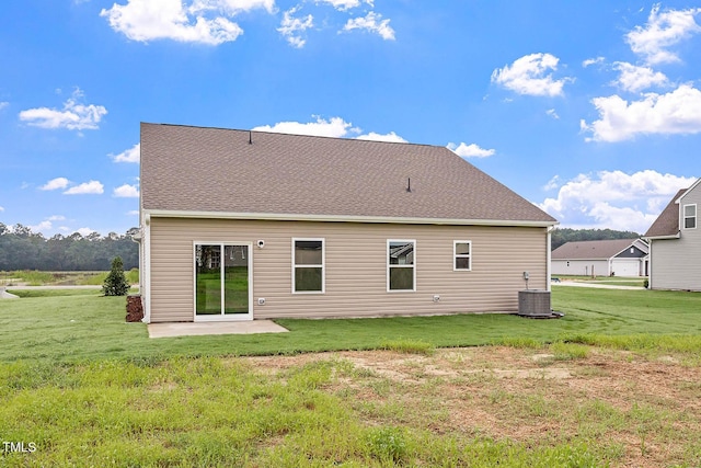 3837 Ava Dr, Bailey, NC 27807 - rear view of house with a patio, a yard, and roof with shingles