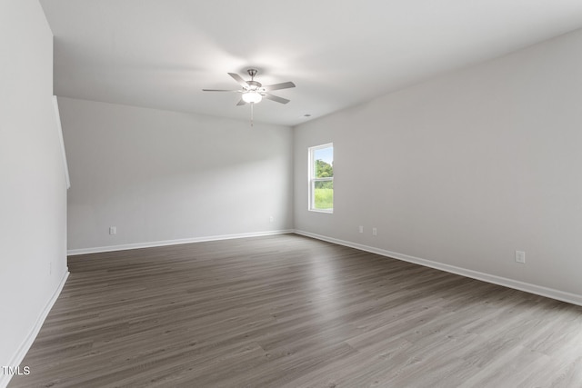 3870 Origin Dr, Bailey, NC 27807 - spare room featuring a ceiling fan and dark wood finished floors