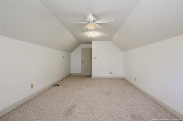 223 Devane St, Fayetteville, NC 28305 - bonus room featuring light carpet, lofted ceiling, and a ceiling fan
