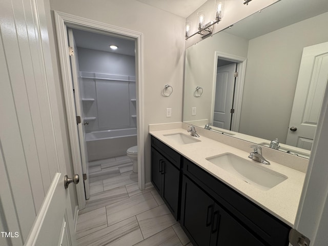 5428 Jaeger Dr Lot # 45, Graham, NC 27253 - full bathroom featuring double vanity and marble look tile flooring