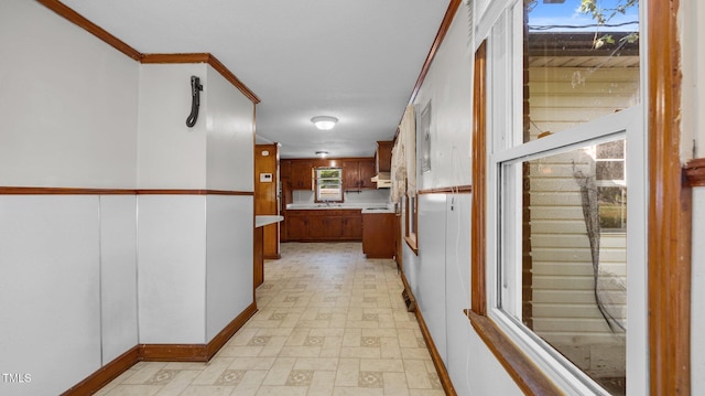 3701 Oak Grove Church Rd, Mebane, NC 27302 - hall with light flooring and crown molding