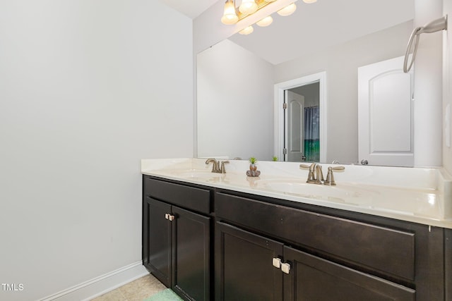 1726 Rapids Ct, Franklinton, NC 27525 - full bathroom featuring double vanity and tile patterned floors