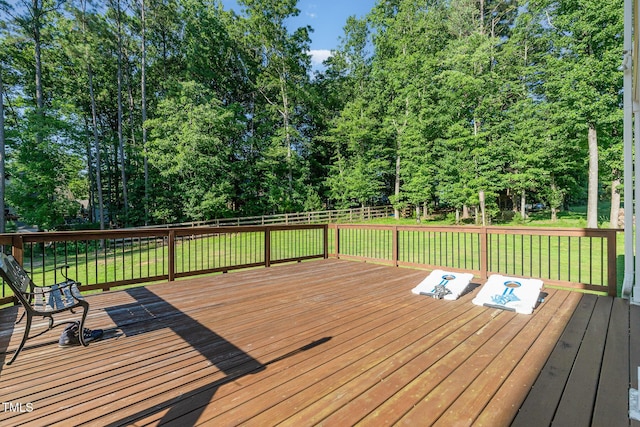 1726 Rapids Ct, Franklinton, NC 27525 - wooden deck with a fenced backyard