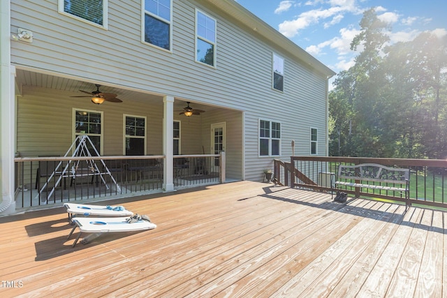 1726 Rapids Ct, Franklinton, NC 27525 - deck with a ceiling fan