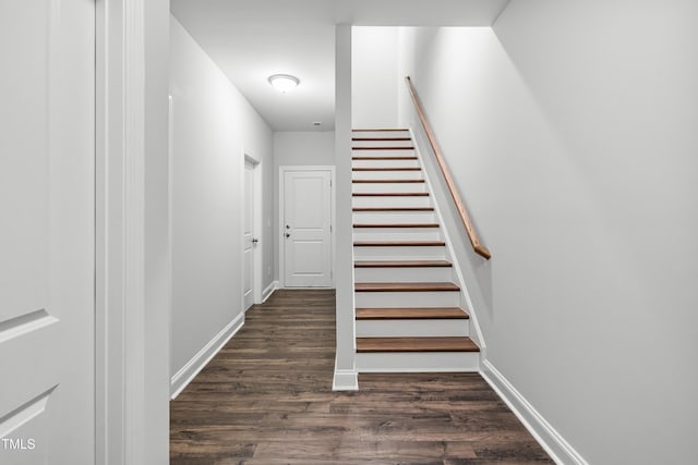 547 Forestville Rd, Wake Forest, NC 27587 - stairway with wood finished floors and baseboards