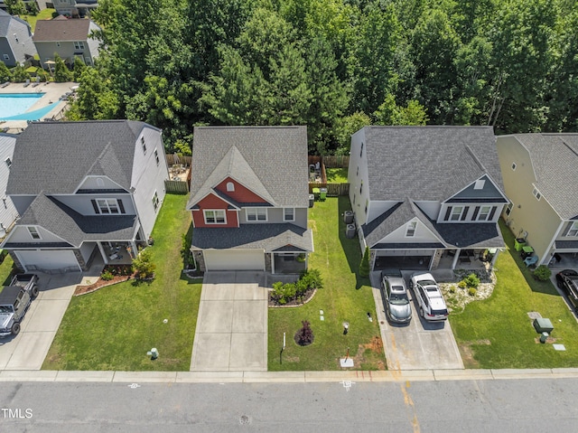 274 Marsh Creek Dr, Garner, NC 27529 - aerial perspective of suburban area with a pool area