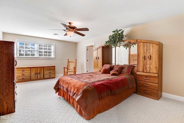 106 Woodmere Ln, Goldsboro, NC 27530 - bedroom with light carpet and a ceiling fan