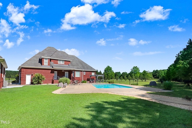 106 Woodmere Ln, Goldsboro, NC 27530 - swimming pool with a patio area, a lawn, and a pergola
