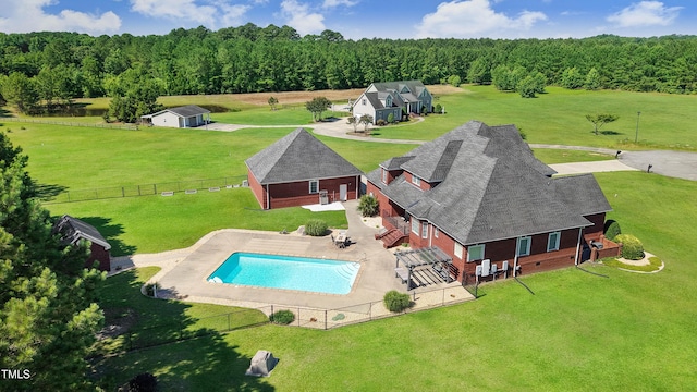 106 Woodmere Ln, Goldsboro, NC 27530 - view from above of property featuring a pool area