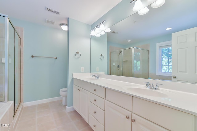 119 Jones Creek Pl Unit 119, Chapel Hill, NC 27516 - bathroom with a stall shower, double vanity, and tile patterned floors