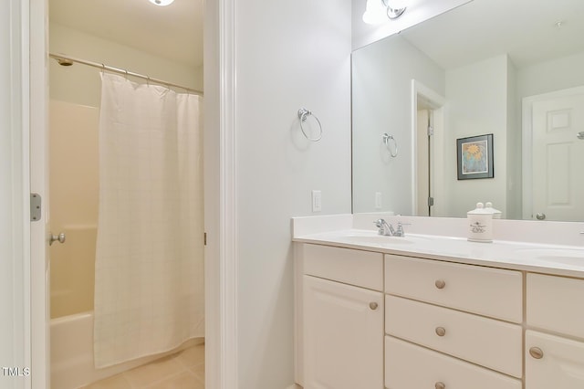119 Jones Creek Pl Unit 119, Chapel Hill, NC 27516 - bathroom with double vanity and shower / tub combo with curtain