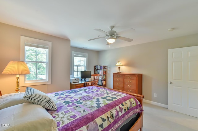 119 Jones Creek Pl Unit 119, Chapel Hill, NC 27516 - bedroom featuring light carpet and ceiling fan