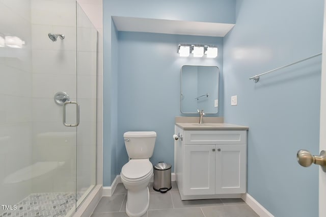 119 Jones Creek Pl Unit 119, Chapel Hill, NC 27516 - bathroom with a shower stall, vanity, and tile patterned flooring