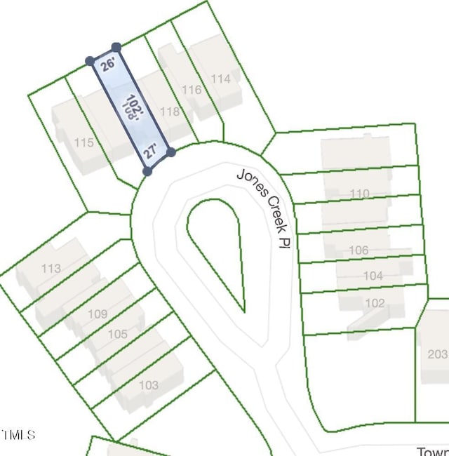119 Jones Creek Pl Unit 119, Chapel Hill, NC 27516 - parcel map