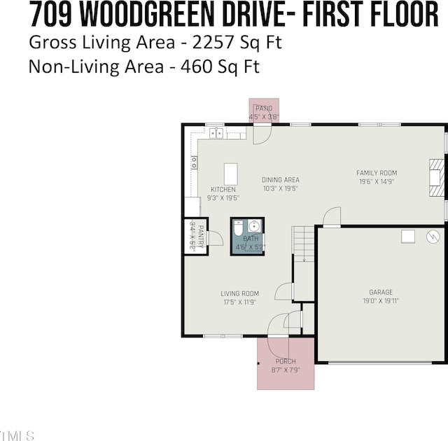 709 Woodgreen Dr, Durham, NC 27704 - view of floor plan / room layout