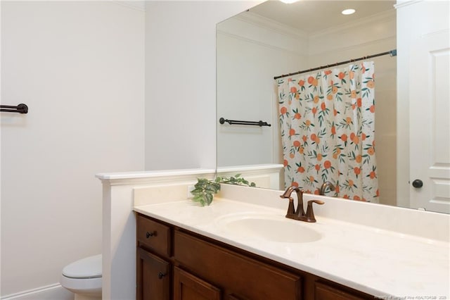 3310 Starboard Way Unit 301, Fayetteville, NC 28314 - bathroom with vanity, ornamental molding, and a shower with shower curtain