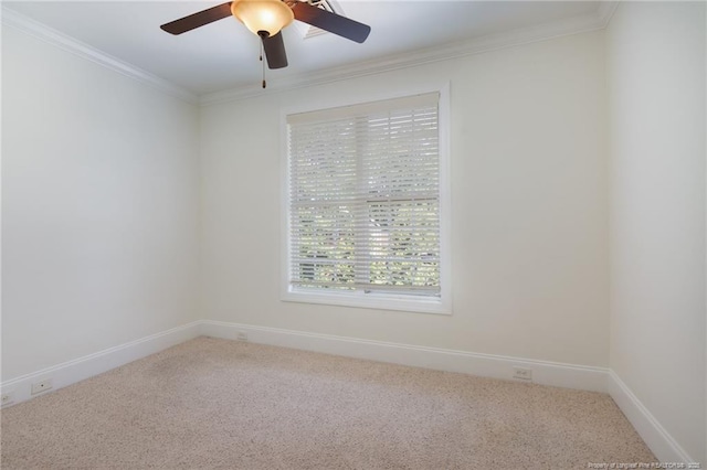 3310 Starboard Way Unit 301, Fayetteville, NC 28314 - carpeted spare room featuring ornamental molding and a ceiling fan