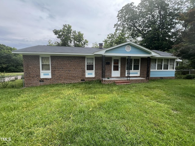 503 Adams St, Henderson, NC 27536 - ranch-style home featuring crawl space, covered porch, and brick siding