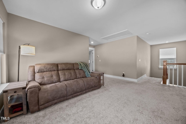 22 Combine Trl, Benson, NC 27504 - living area featuring attic access, carpet, and recessed lighting