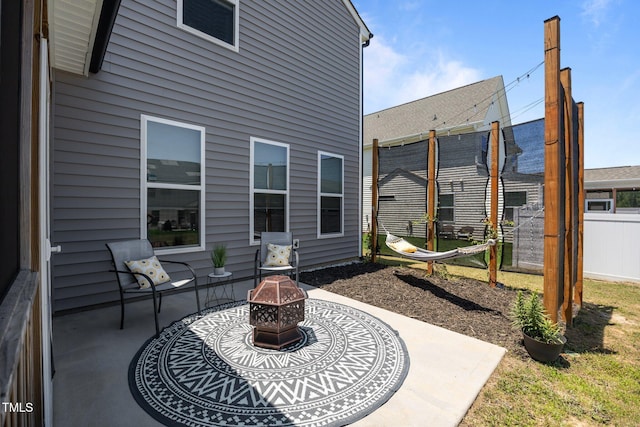 22 Combine Trl, Benson, NC 27504 - view of patio / terrace featuring an outdoor fire pit