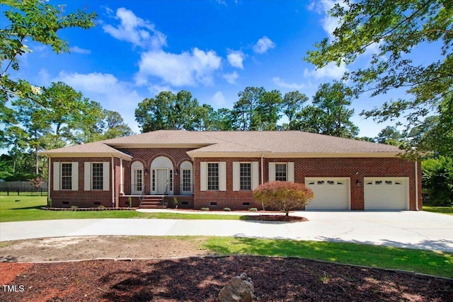206 Tramway Pl, Goldsboro, NC 27534 - ranch-style home featuring crawl space, driveway, and brick siding