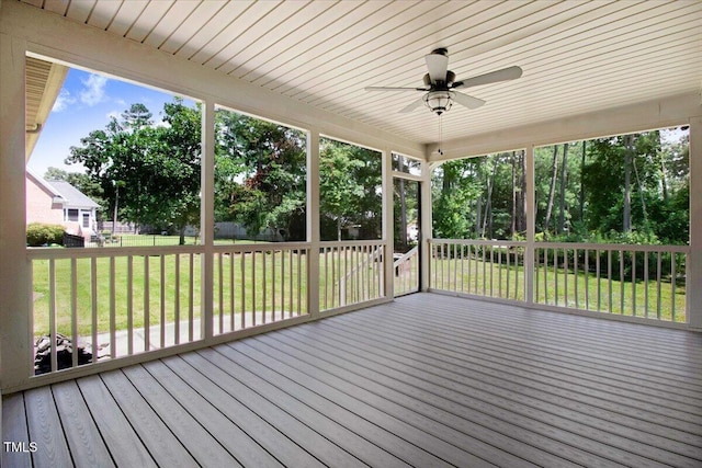 206 Tramway Pl, Goldsboro, NC 27534 - wooden terrace with a ceiling fan and a lawn