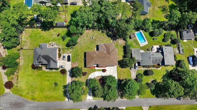 206 Tramway Pl, Goldsboro, NC 27534 - aerial perspective of suburban area featuring a pool area