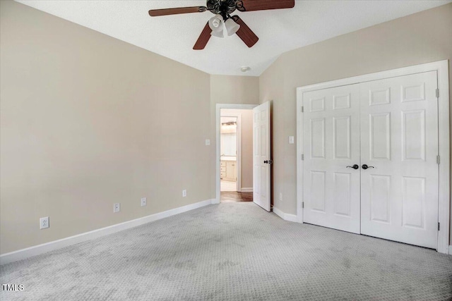 206 Tramway Pl, Goldsboro, NC 27534 - unfurnished bedroom with carpet floors, a closet, and ceiling fan