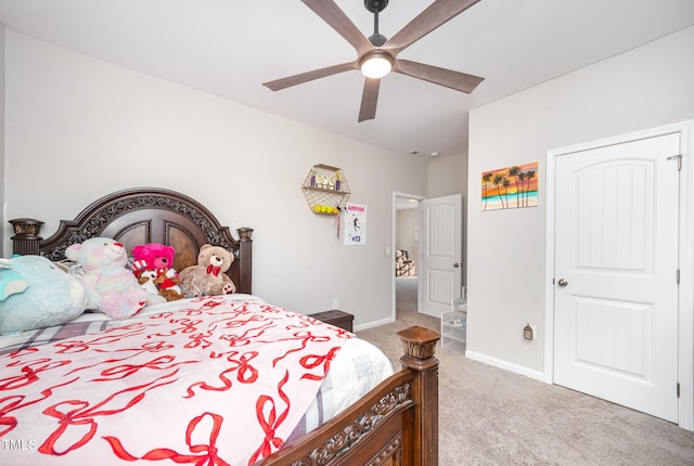 614 Marian Way, Sanford, NC 27330 - bedroom with carpet floors and a ceiling fan