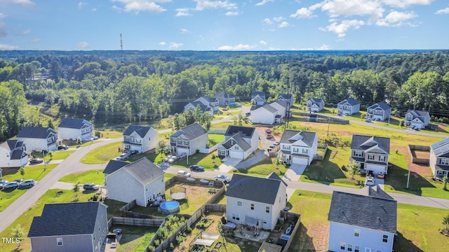 614 Marian Way, Sanford, NC 27330 - aerial view of residential area with a heavily wooded area
