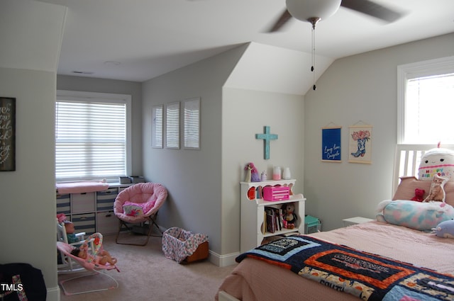 2471 Golden Forest Dr, Franklinton, NC 27525 - carpeted bedroom with multiple windows and a ceiling fan