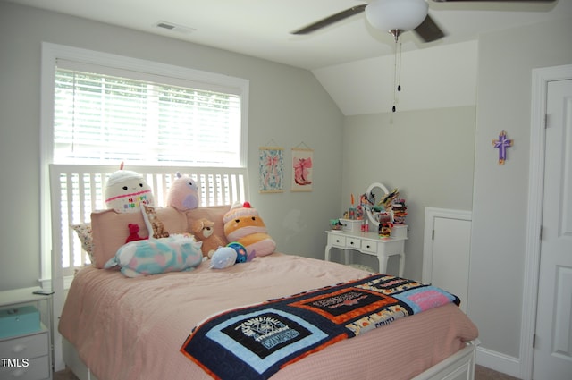 2471 Golden Forest Dr, Franklinton, NC 27525 - bedroom featuring lofted ceiling and ceiling fan