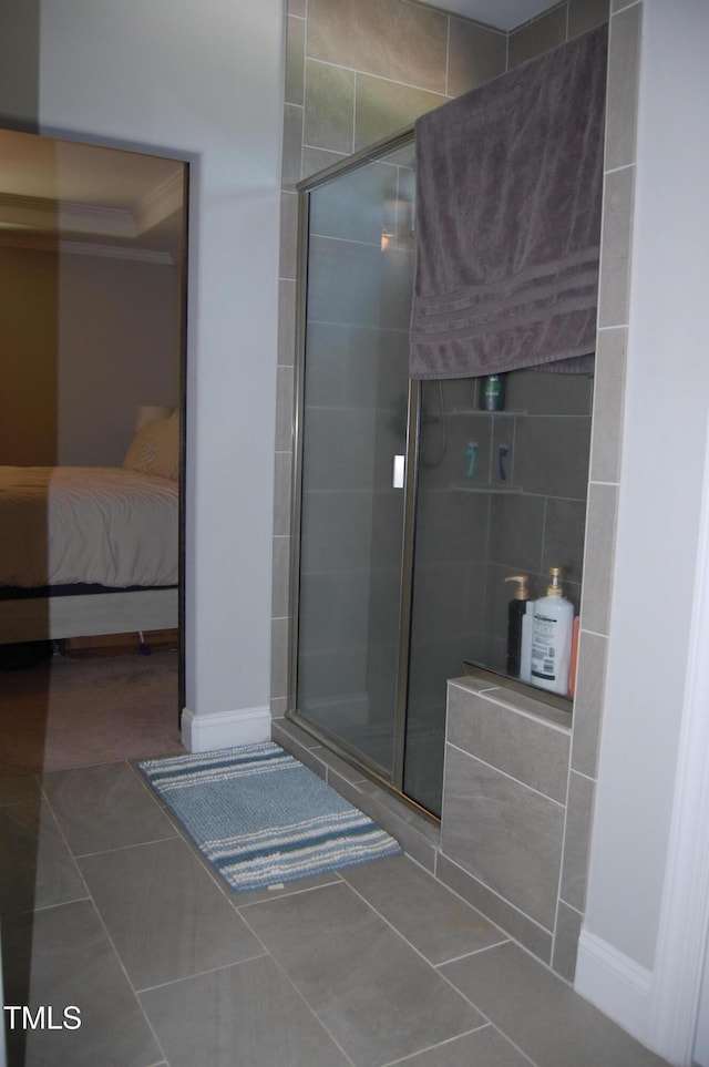 2471 Golden Forest Dr, Franklinton, NC 27525 - ensuite bathroom with tile patterned floors and a shower stall