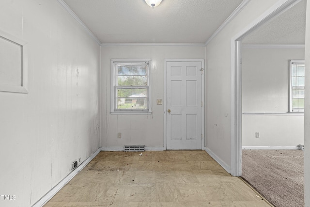 1402 Tarleton Ave, Burlington, NC 27215 - foyer entrance with crown molding and a textured ceiling