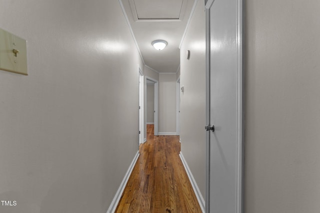 807 New St, Graham, NC 27253 - hallway with dark wood-style flooring and baseboards