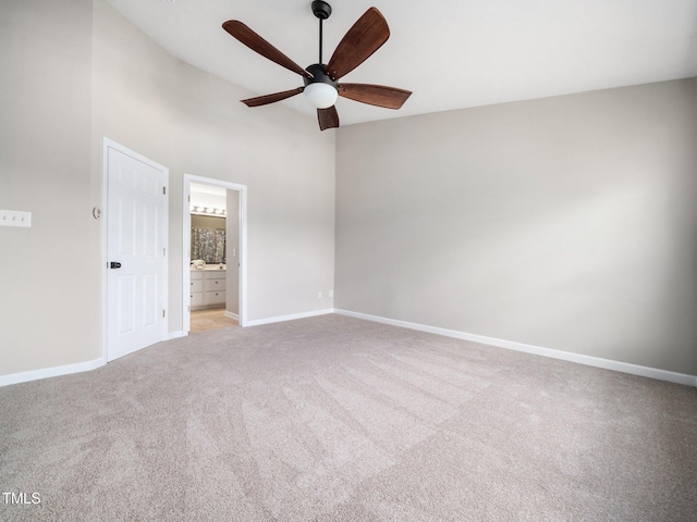 5505 Crabtree Park Ct, Raleigh, NC 27612 - unfurnished room featuring ceiling fan, light carpet, and a high ceiling