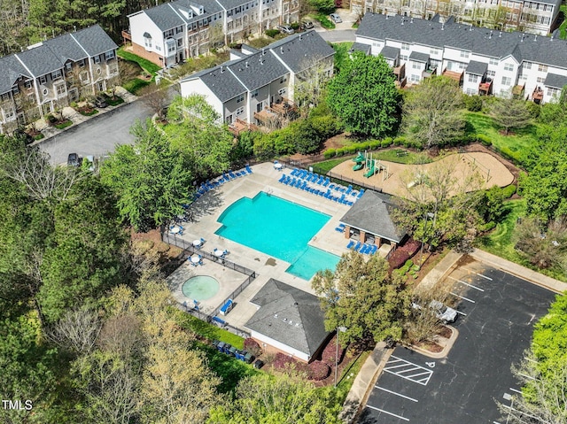 5505 Crabtree Park Ct, Raleigh, NC 27612 - drone / aerial view of a pool area